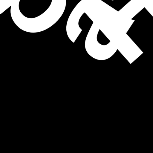 Happitec logo: jumbled letters spelling 'Happitec' arranged by physics simulation. Seed: 437406092. White letters on black background, 512x512 px.