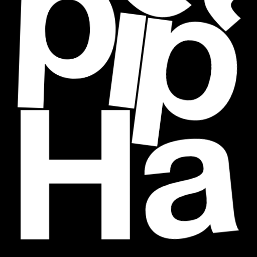 Happitec logo: jumbled letters spelling 'Happitec' arranged by physics simulation. Seed: 67974641. White letters on black background, 512x512 px.