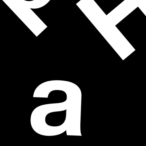 Happitec logo: jumbled letters spelling 'Happitec' arranged by physics simulation. Seed: 272075935. White letters on black background, 512x512 px.