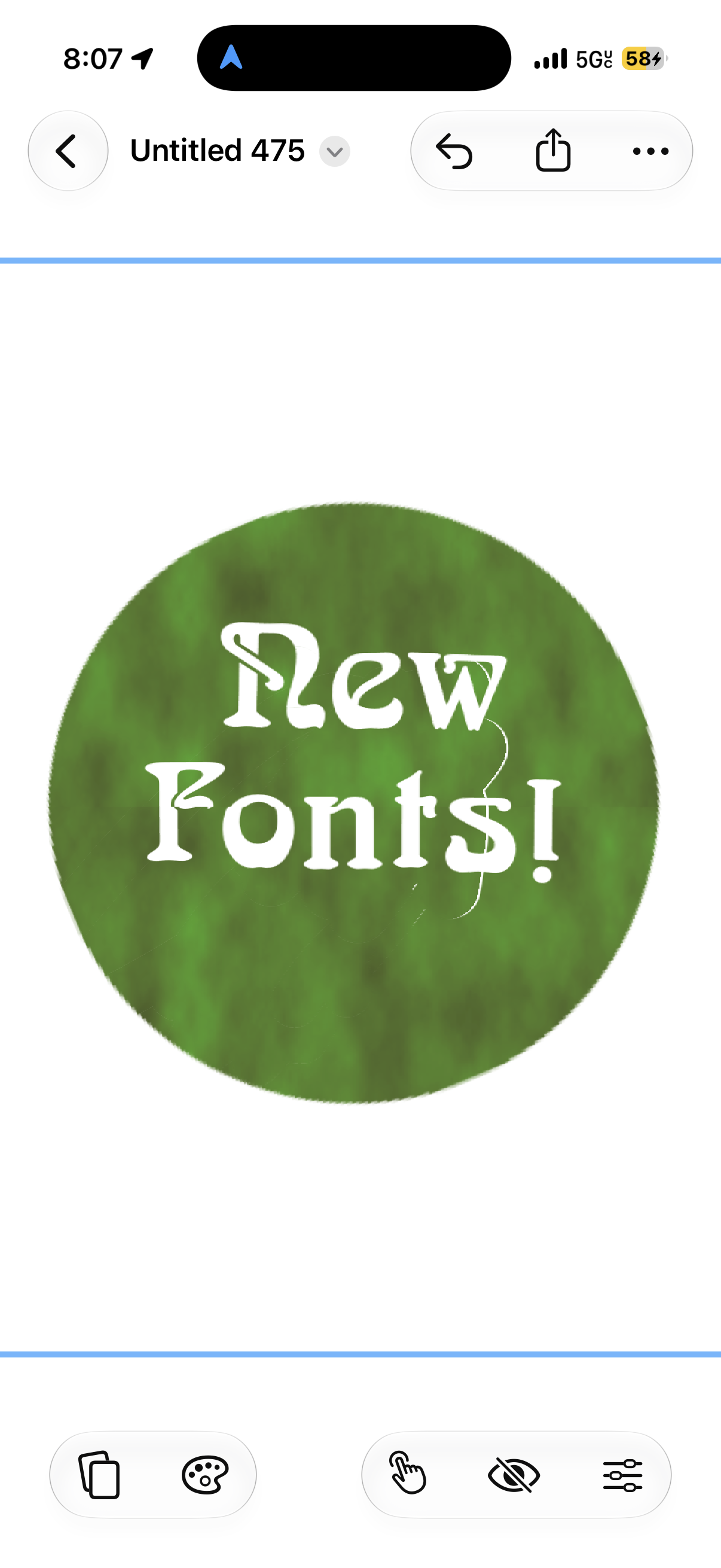 An homage to the Paris Metro sign, made with a green circle of construction paper and the app’s new support for the Arnold Böcklin font.