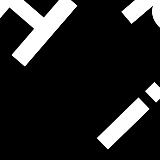 Happitec logo: jumbled letters spelling 'Happitec' arranged by physics simulation. Seed: 14358854. White letters on black background, 512x512 px.