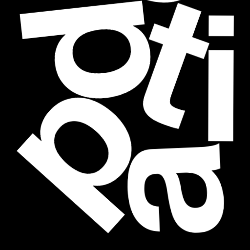 Happitec logo: jumbled letters spelling 'Happitec' arranged by physics simulation. Seed: 152704132. White letters on black background, 512x512 px.